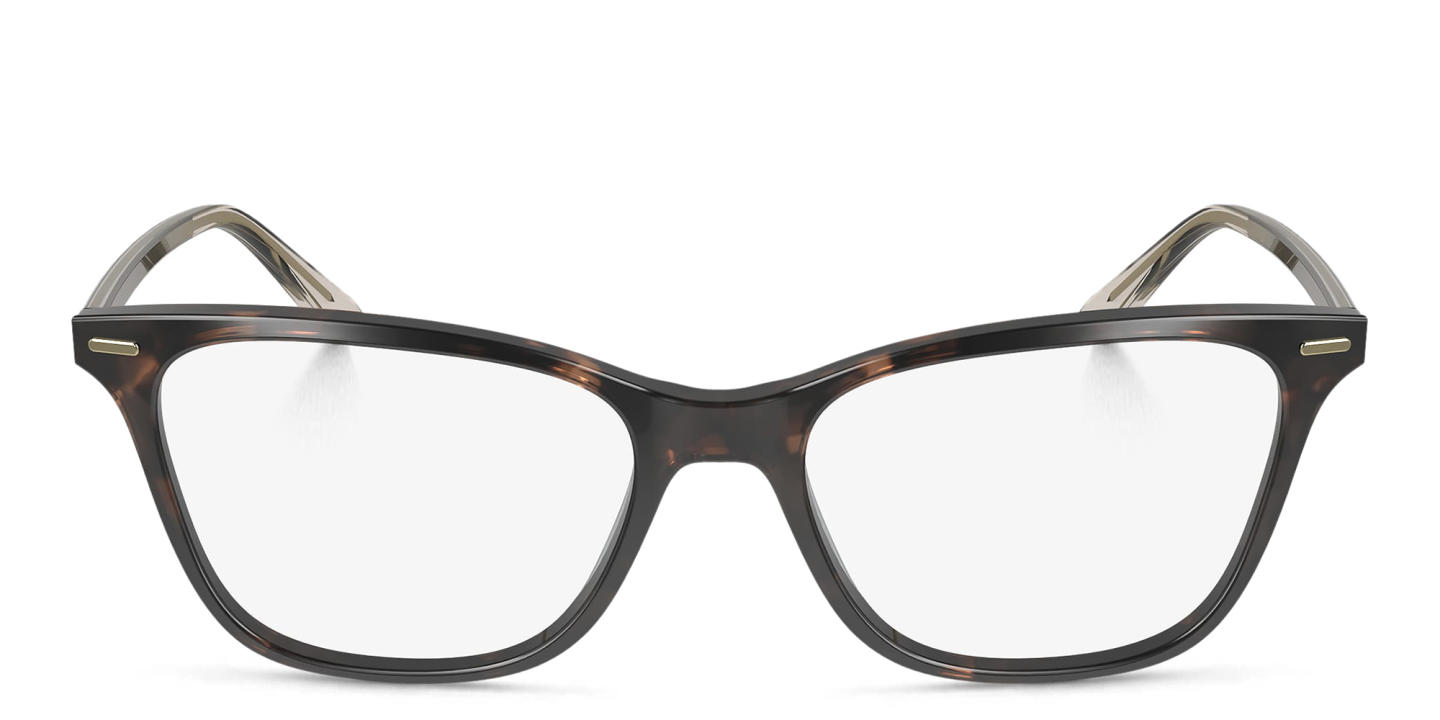 Shop Calvin Klein Rectangle Eyeglasses in Tortoise online.
