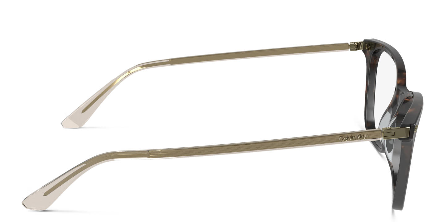Shop Calvin Klein Rectangle Eyeglasses in Tortoise online.