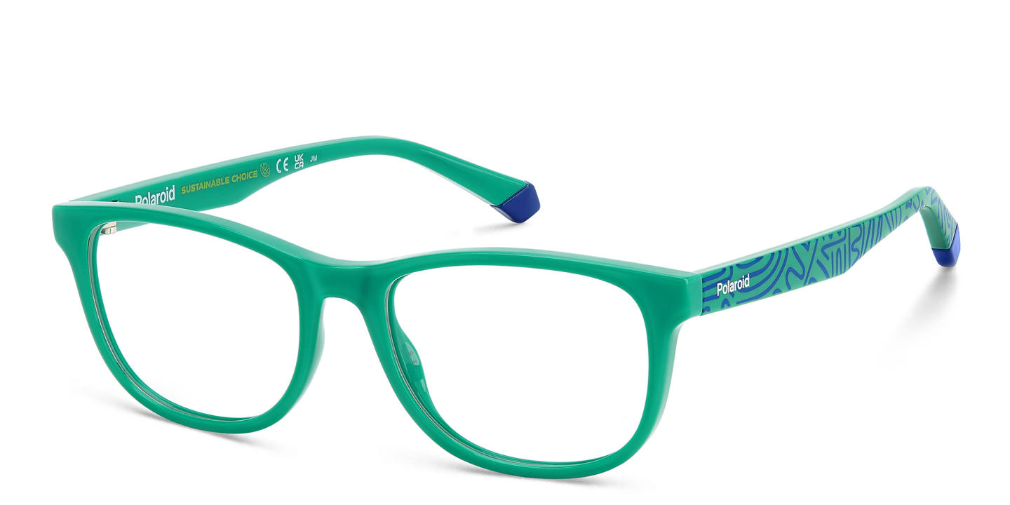 Polaroid Kids Kids Rectangle Eyeglasses in Green – Product Photo 1