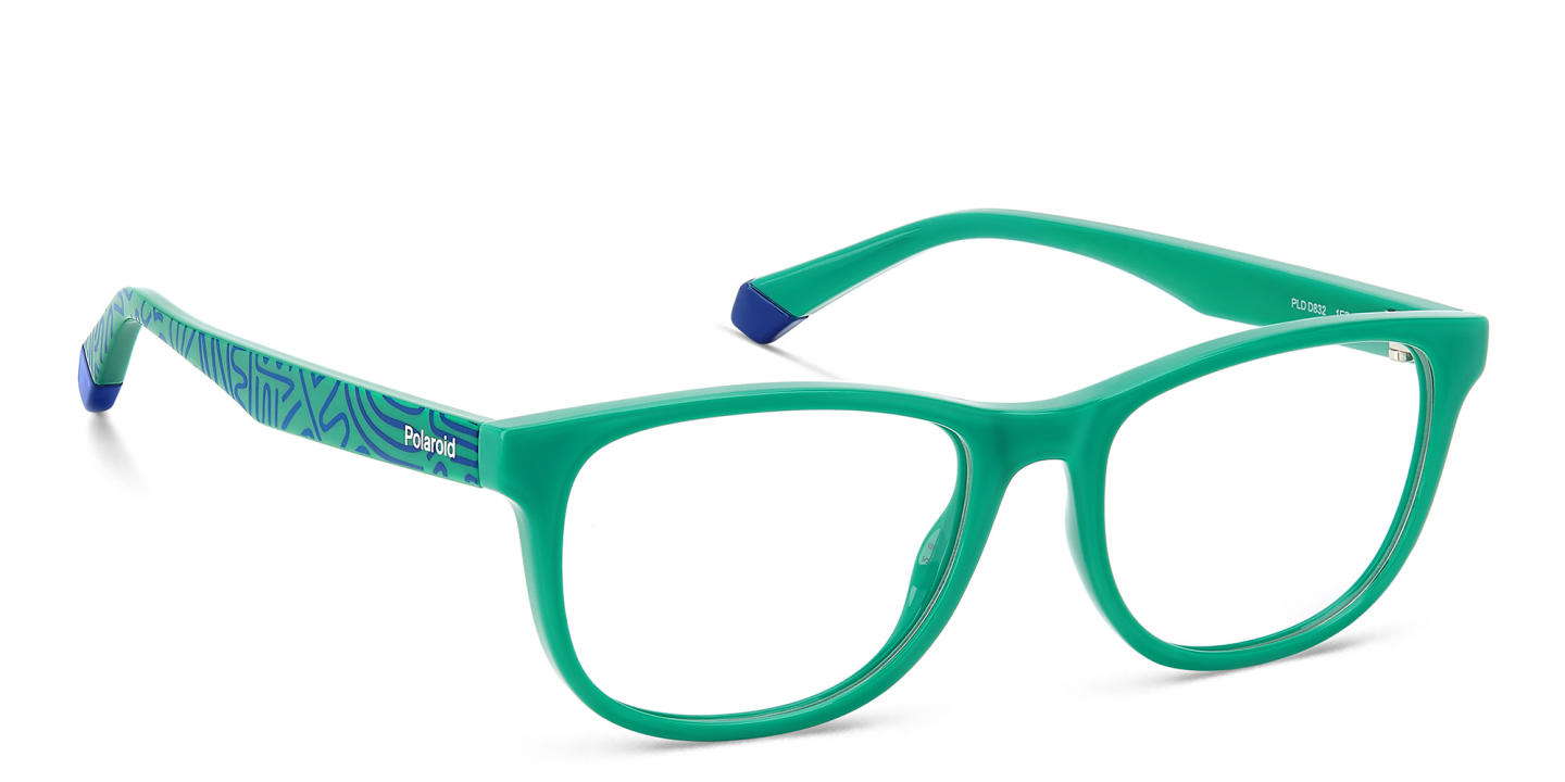 Shop Polaroid Kids Kids Rectangle Eyeglasses in Green online.
