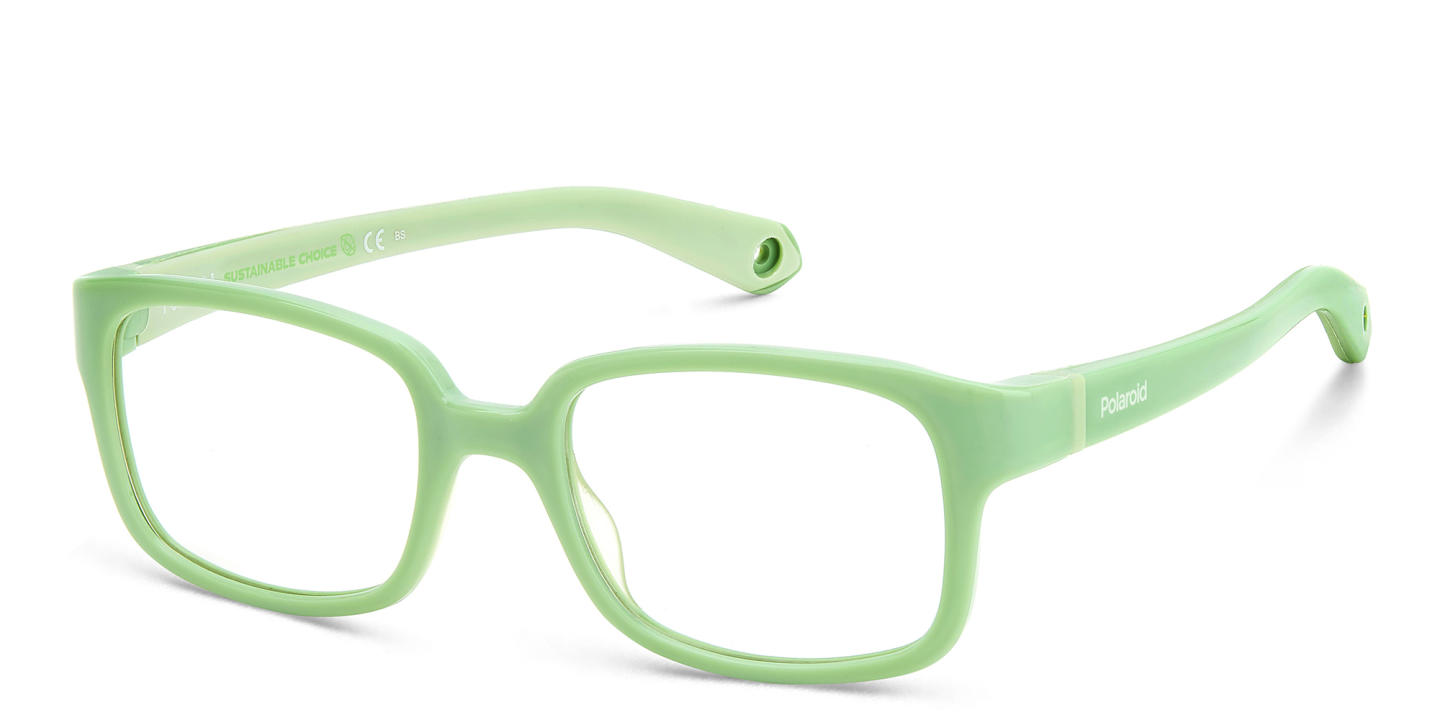 Polaroid Kids Kids Rectangle Eyeglasses in Green – Product Photo 1