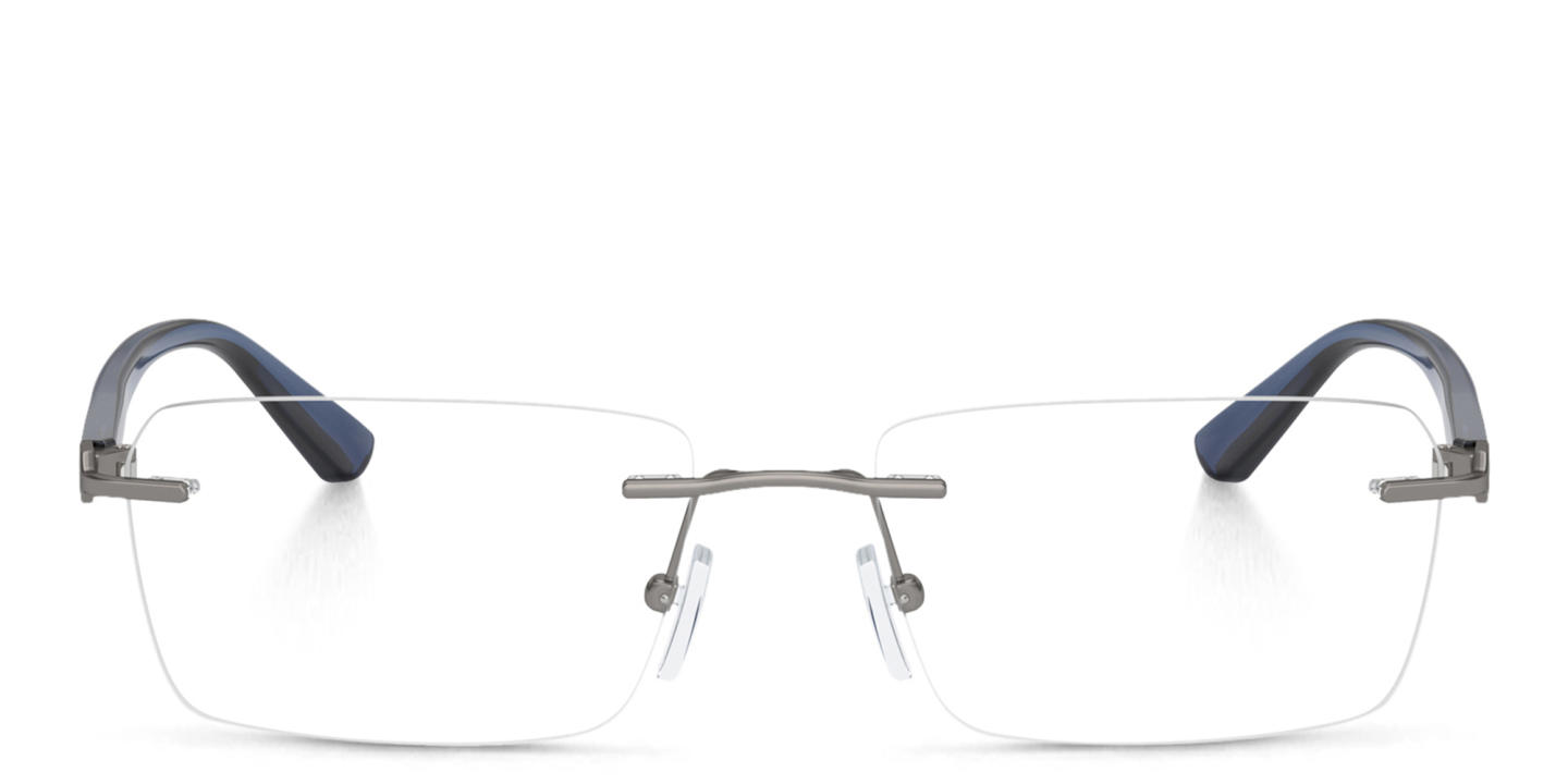 Armani Exchange Rimless Rectangle Eyeglasses in Grey – Product Photo 0