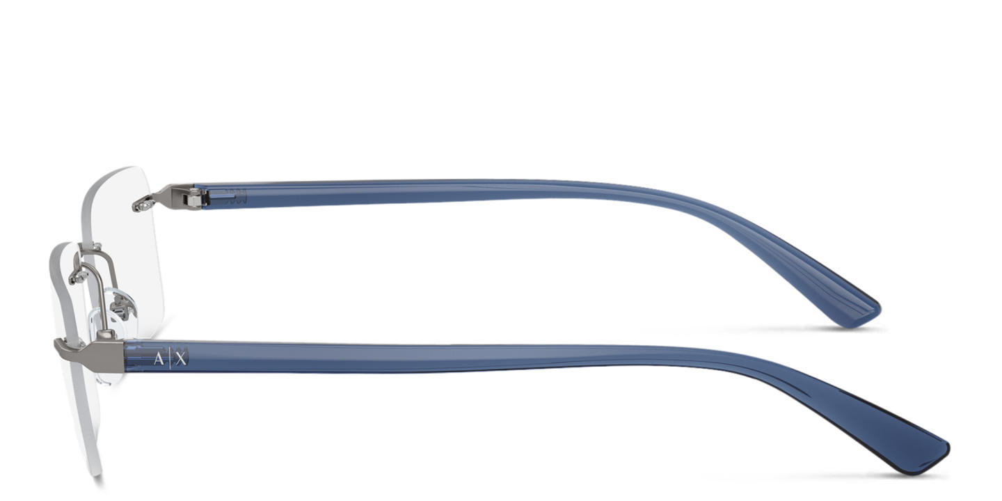 Armani Exchange Rimless Rectangle Eyeglasses in Grey – Product Photo 2