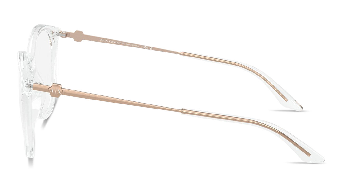 Shop Armani Exchange A|X Logo Cat-Eye Eyeglasses in Crystal online.