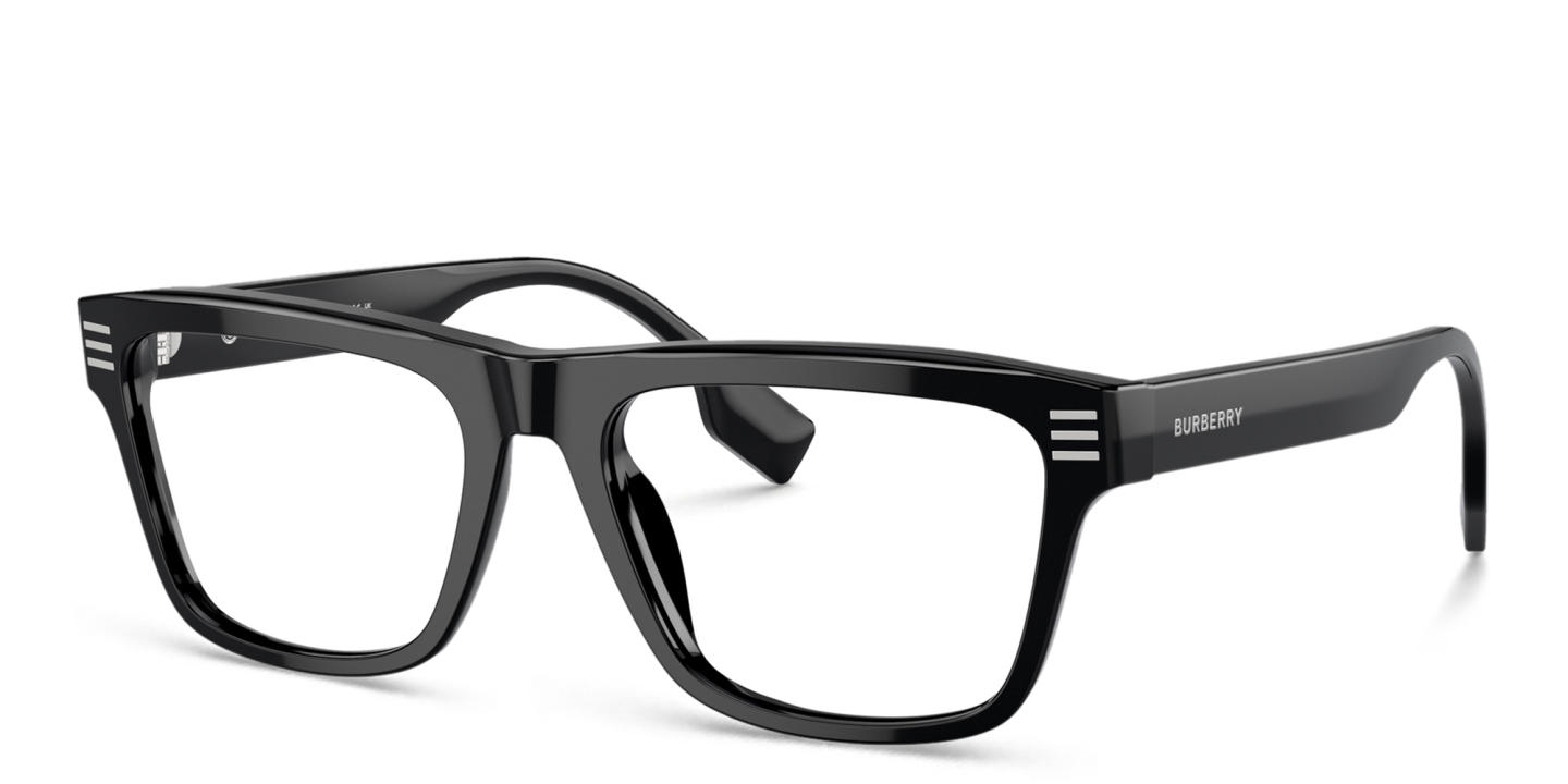 BURBERRY Wide Square Eyeglasses in Black – Product Photo 1