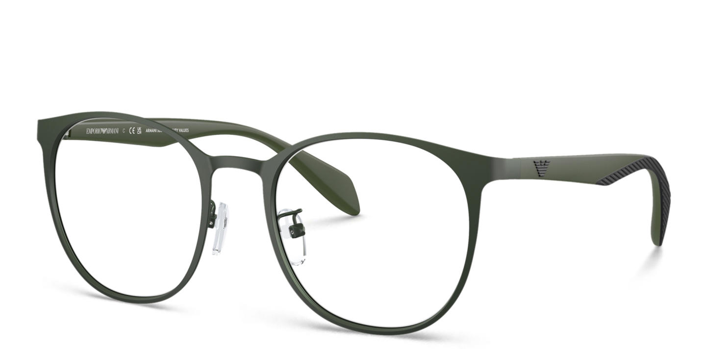 Emporio Armani Round Eyeglasses in Green – Product Photo 1