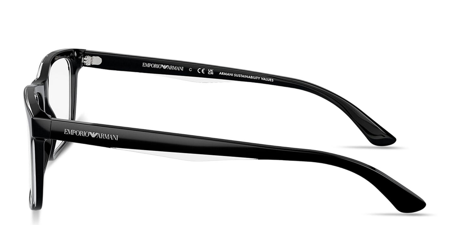 Emporio Armani Logo Lettering Pillow Eyeglasses in Black – Product Photo 2