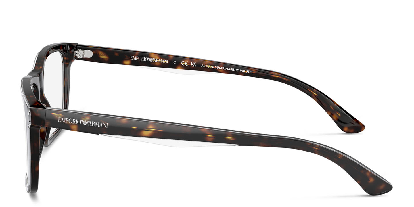 Emporio Armani Wide Pillow Eyeglasses in Havana – Product Photo 2