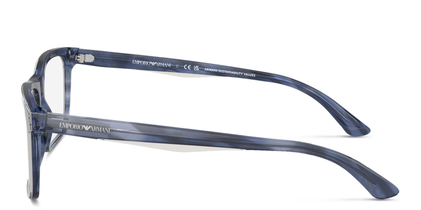 Emporio Armani Logo Lettering Pillow Eyeglasses in Blue – Product Photo 2