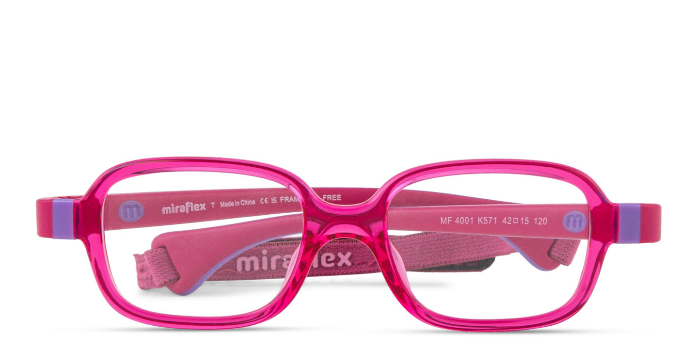 Mira Flex Kids Rectangle Eyeglasses in Dark Pink – Product Photo 0