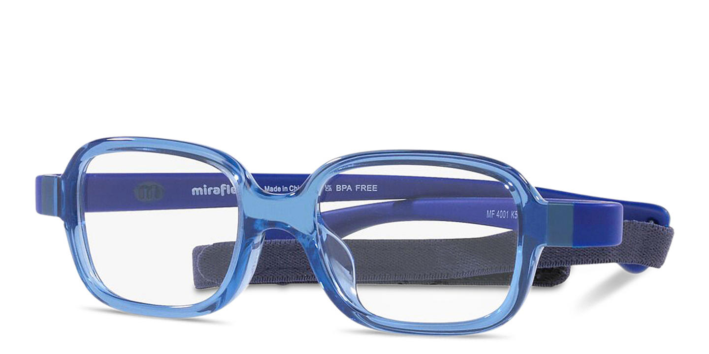 Mira Flex Kids Rectangle Eyeglasses in Light Blue – Product Photo 1