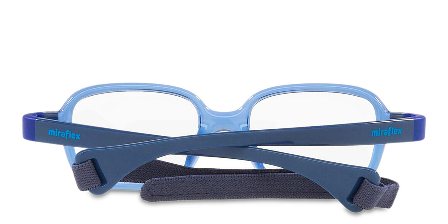 Mira Flex Kids Rectangle Eyeglasses in Light Blue – Product Photo 3