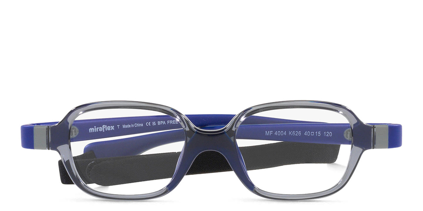 Shop Mira Flex Logo Kids Rectangle Eyeglasses in Grey online.