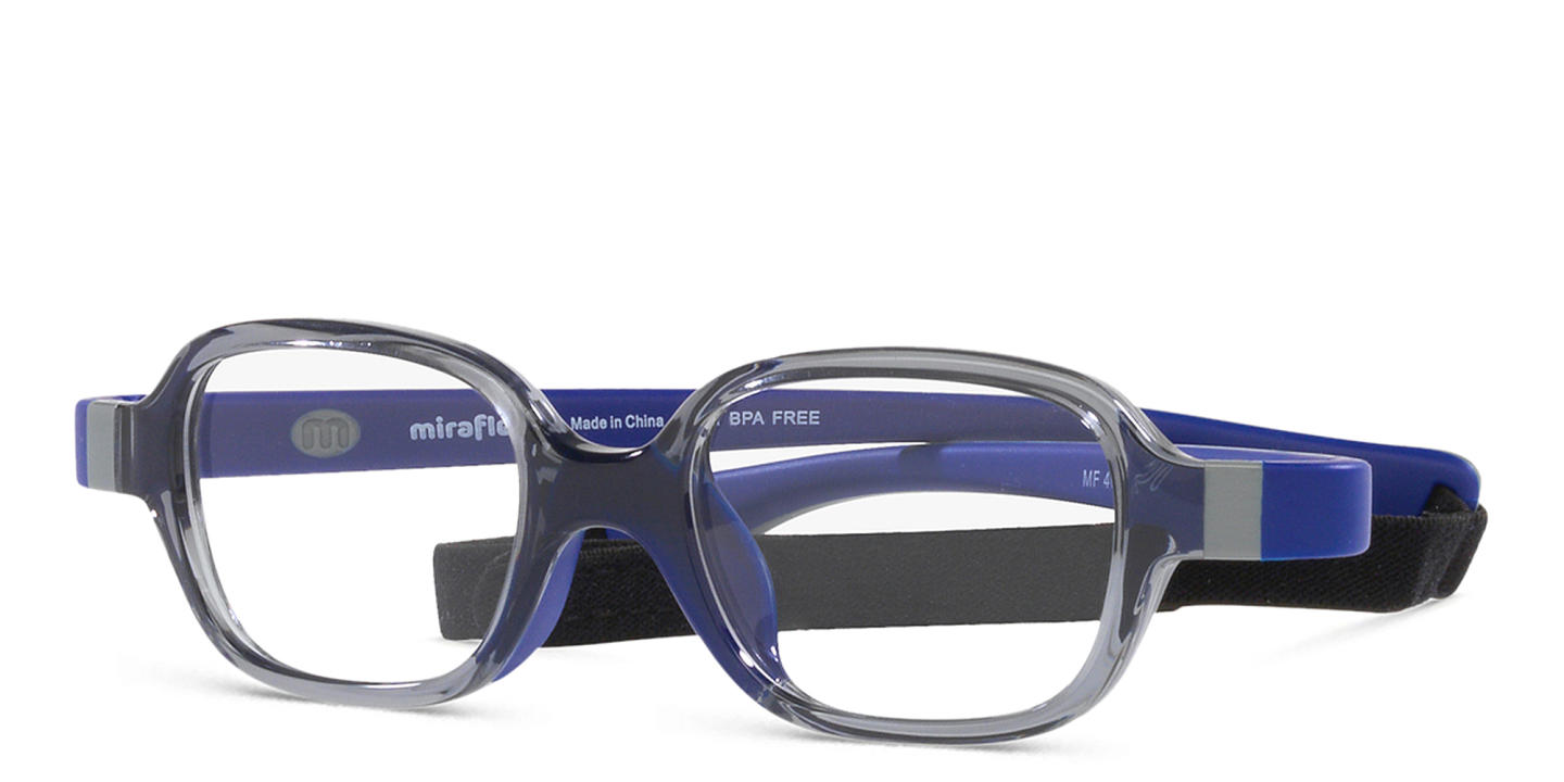 Shop Mira Flex Logo Kids Rectangle Eyeglasses in Grey online.