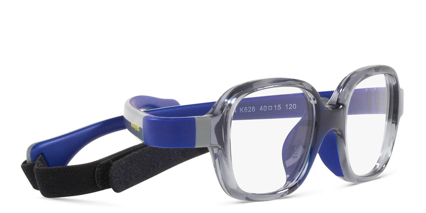 Shop Mira Flex Logo Kids Rectangle Eyeglasses in Grey online.