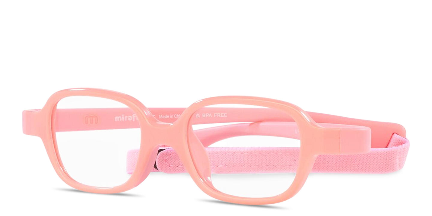 Shop Mira Flex Logo Kids Rectangle Eyeglasses in Pink online.