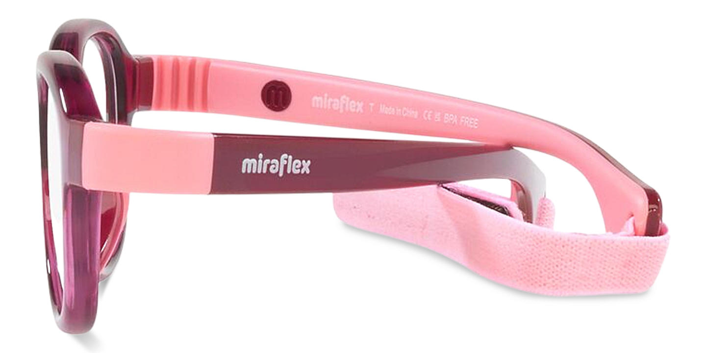 Shop Mira Flex Logo Kids Square Eyeglasses in Burgundy online.