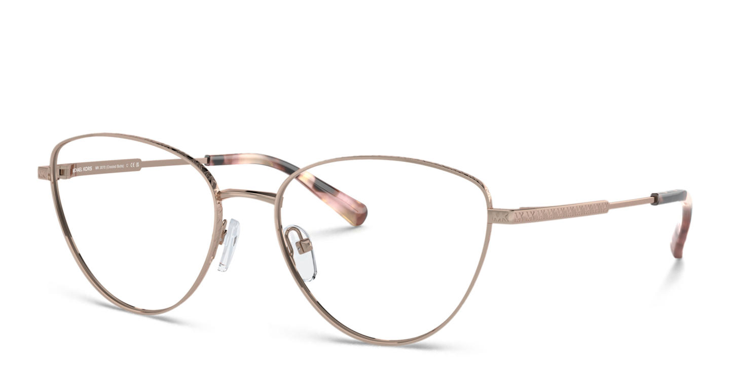 Michael Kors Crested Butte Wide Cat-Eye Eyeglasses in Rose Gold – Product Photo 1