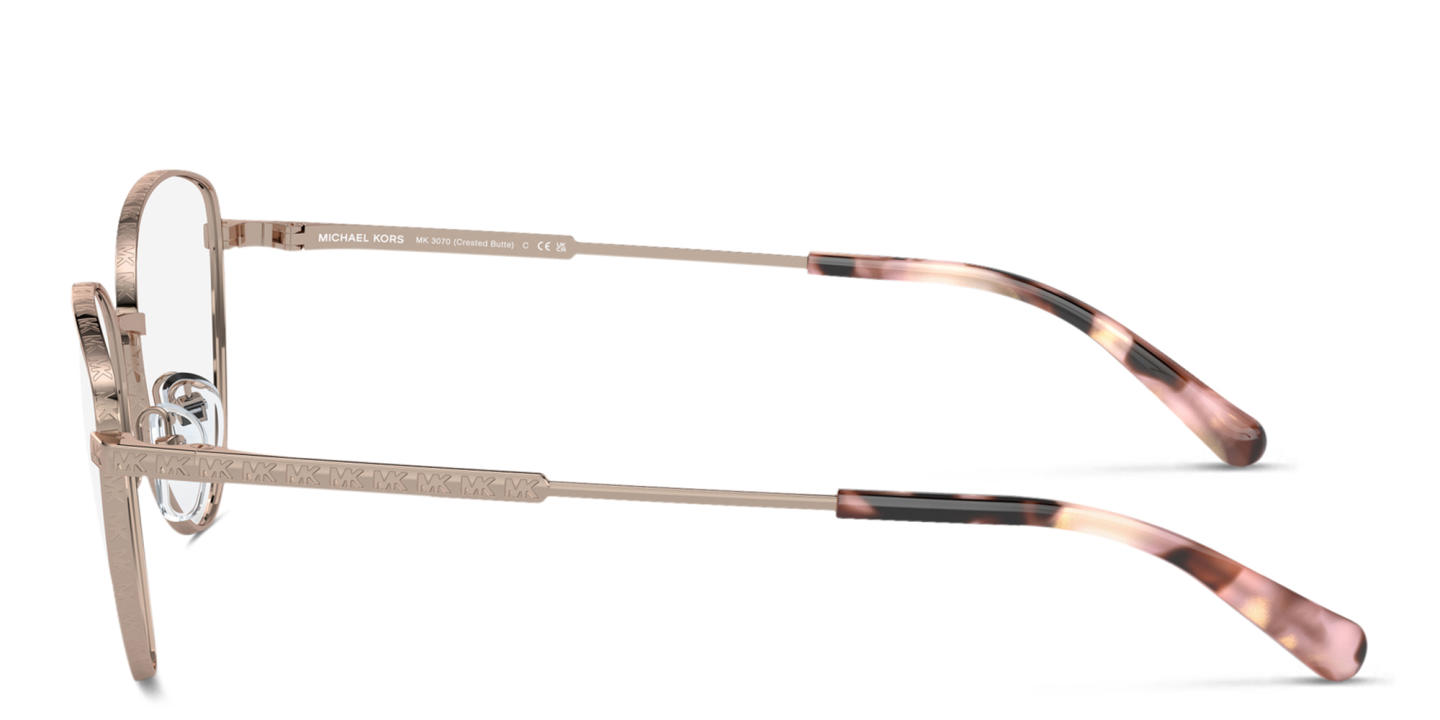 Michael Kors Crested Butte Wide Cat-Eye Eyeglasses in Rose Gold – Product Photo 2
