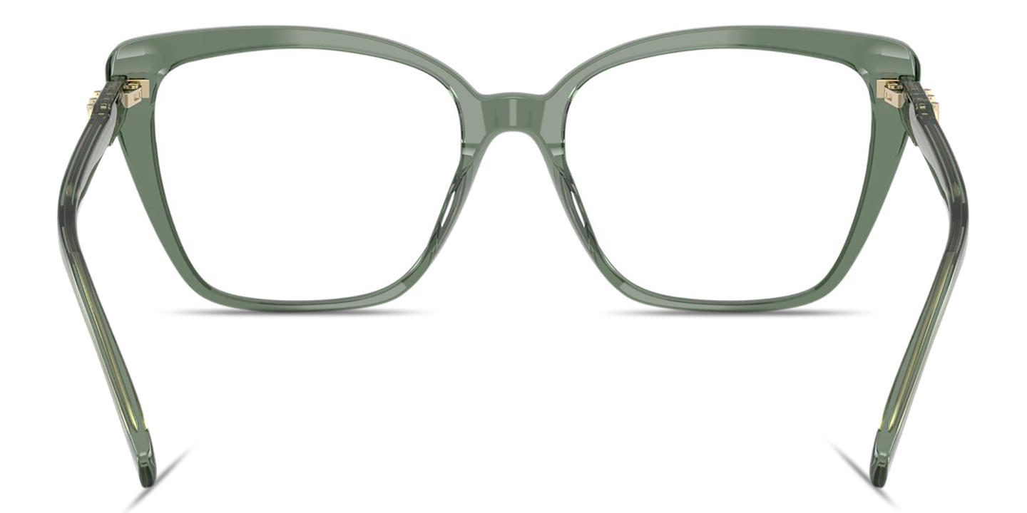 Shop Michael Kors Avila Square Eyeglasses in Transparent Olive Green online.