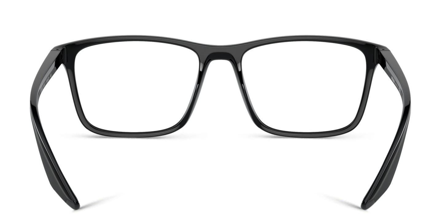 Shop Prada Linea Rossa Wide Pillow Eyeglasses in Black online.