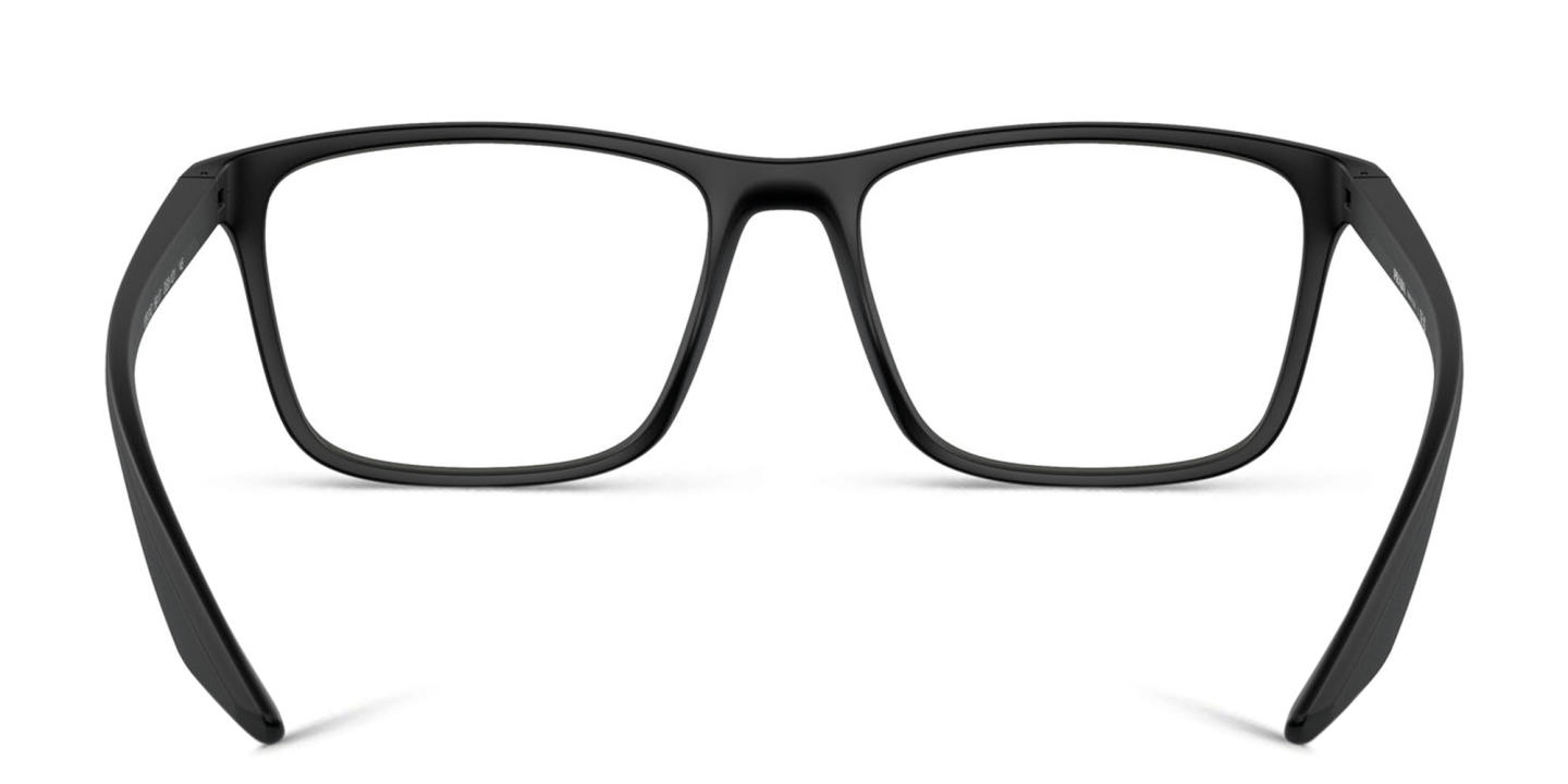 Shop Prada Linea Rossa Wide Pillow Eyeglasses in Black Rubber online.