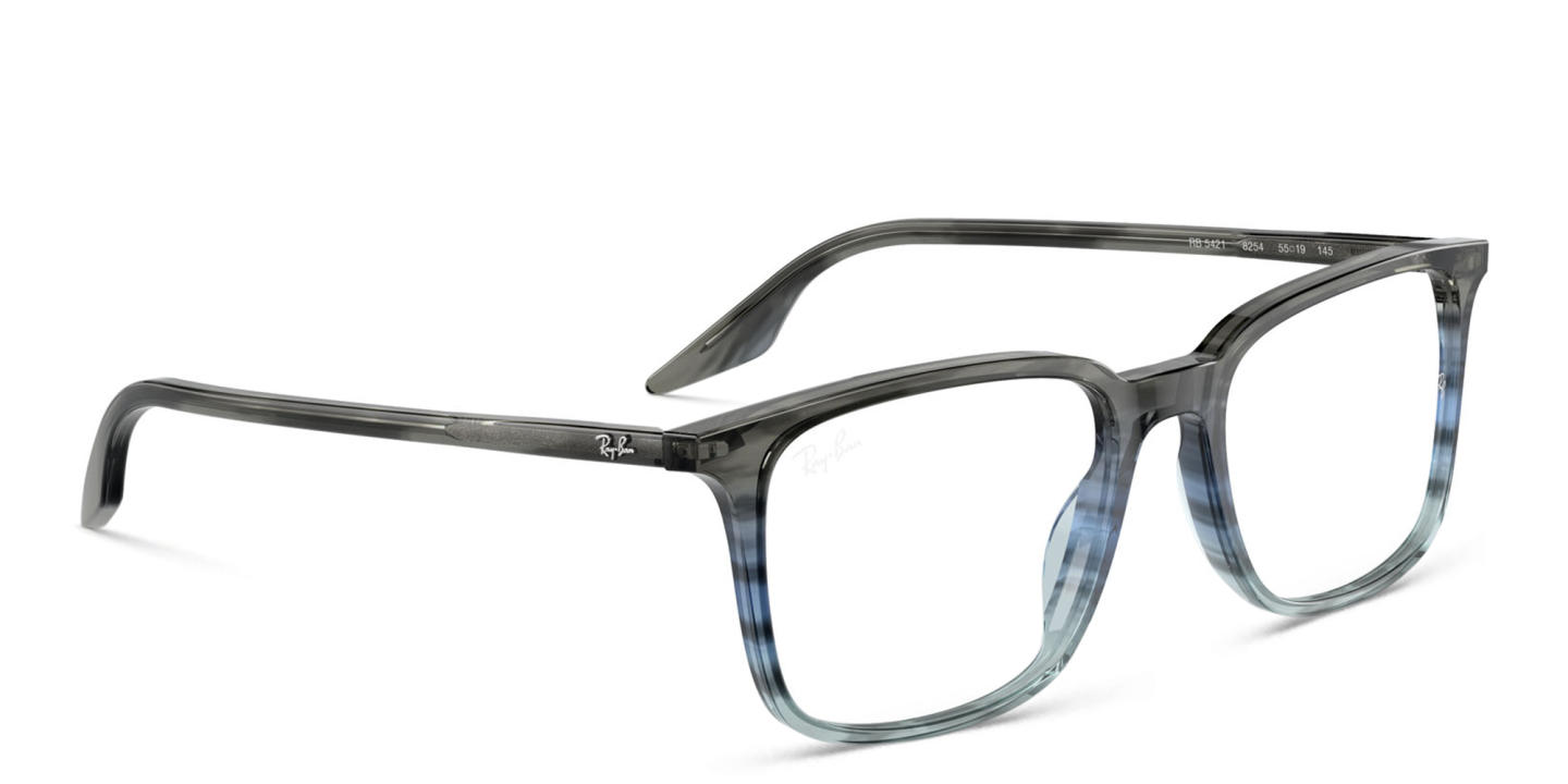 Ray-Ban Unisex Wide Rectangle Eyeglasses in Grey – Product Photo 3