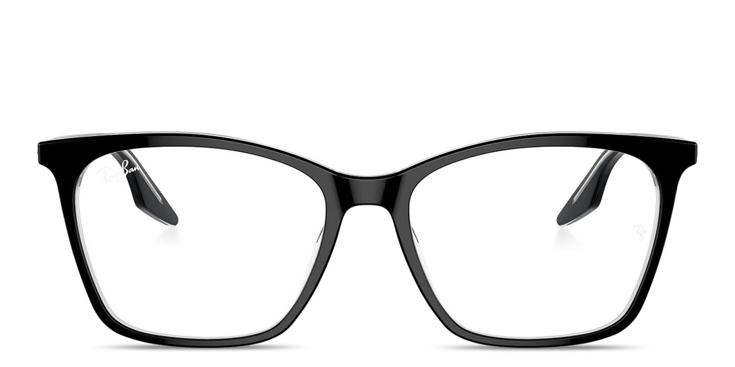 Shop Ray-Ban Optics Cat-Eye Eyeglasses in Black On Transparent online.