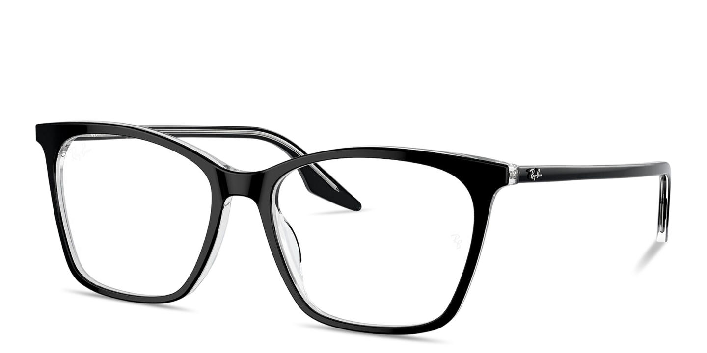 Shop Ray-Ban Optics Cat-Eye Eyeglasses in Black On Transparent online.
