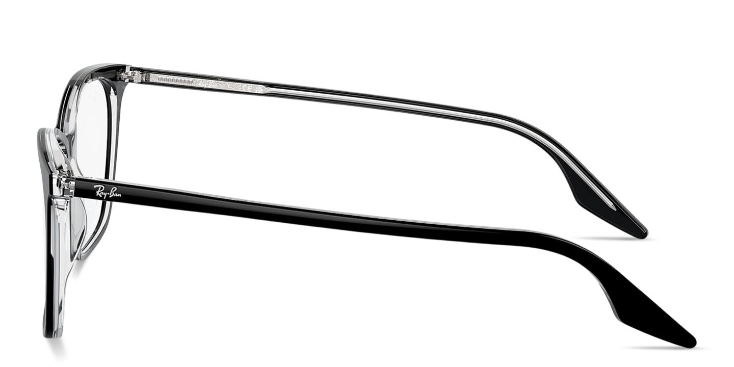 Shop Ray-Ban Optics Cat-Eye Eyeglasses in Black On Transparent online.