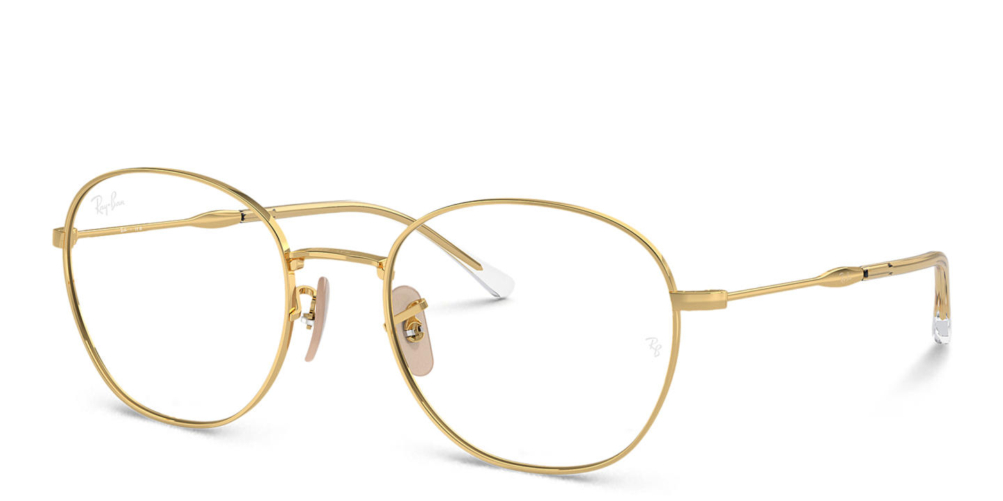 Shop Ray-Ban Optics Unisex Panthos Eyeglasses in Gold online.