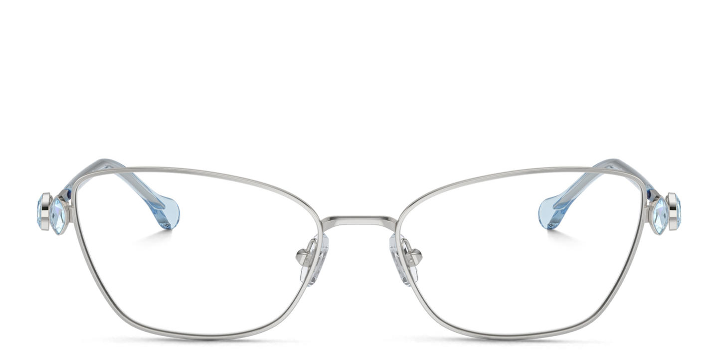 Swarovski Crystal-Embellished Cat-Eye Eyeglasses in Silver – Product Photo 0