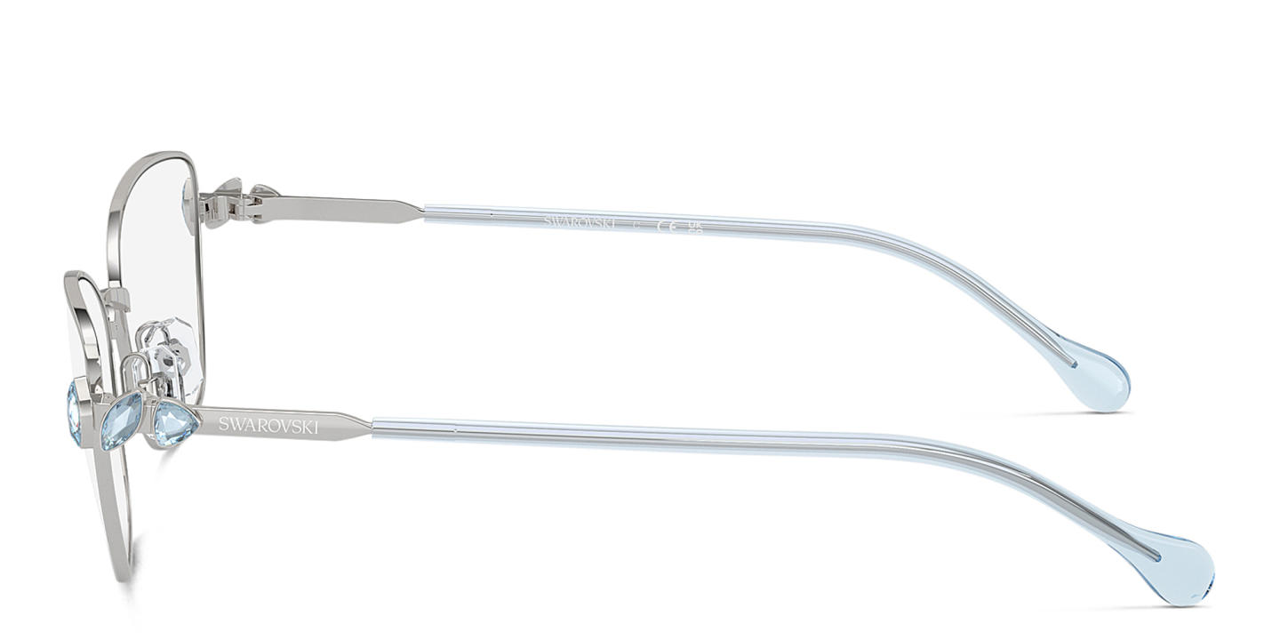 Swarovski Crystal-Embellished Cat-Eye Eyeglasses in Silver – Product Photo 2