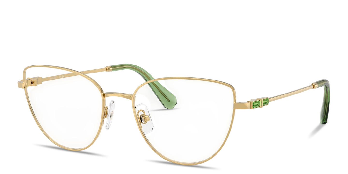 Swarovski Rhinestone-Embellished Cat-Eye Eyeglasses in Polished Gold – Product Photo 1