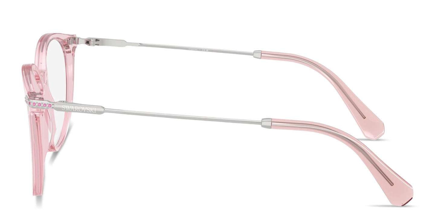 Shop Swarovski Crystal-Embellished Panthos Eyeglasses in Transparent Pink online.