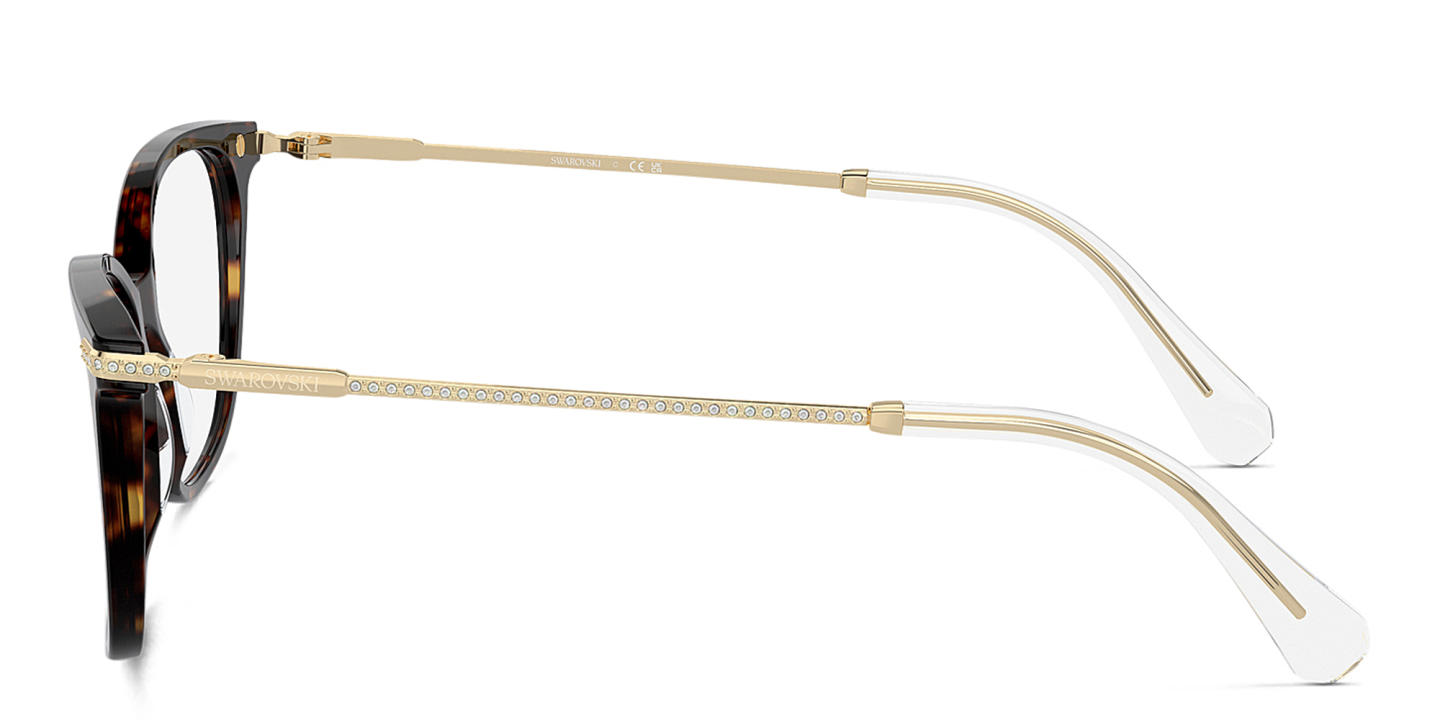 Shop Swarovski Crystal-Embellished Square Eyeglasses in Havana online.