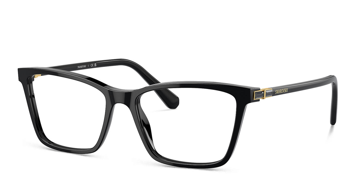 Swarovski Rhinestone Rectangle Eyeglasses in Black – Product Photo 1