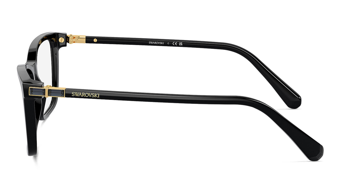 Swarovski Rhinestone Rectangle Eyeglasses in Black – Product Photo 2