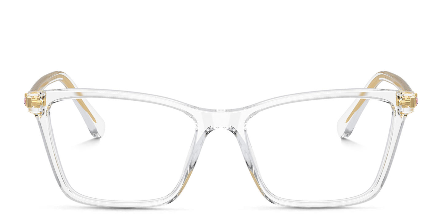 Shop Swarovski Rhinestone-Embellished Rectangle Eyeglasses in Clear online.