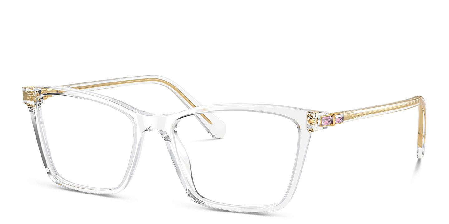 Shop Swarovski Rhinestone-Embellished Rectangle Eyeglasses in Clear online.