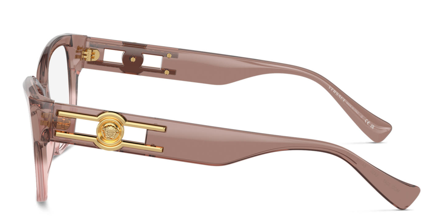 Shop VERSACE Medusa Pillow Eyeglasses in Pink online.