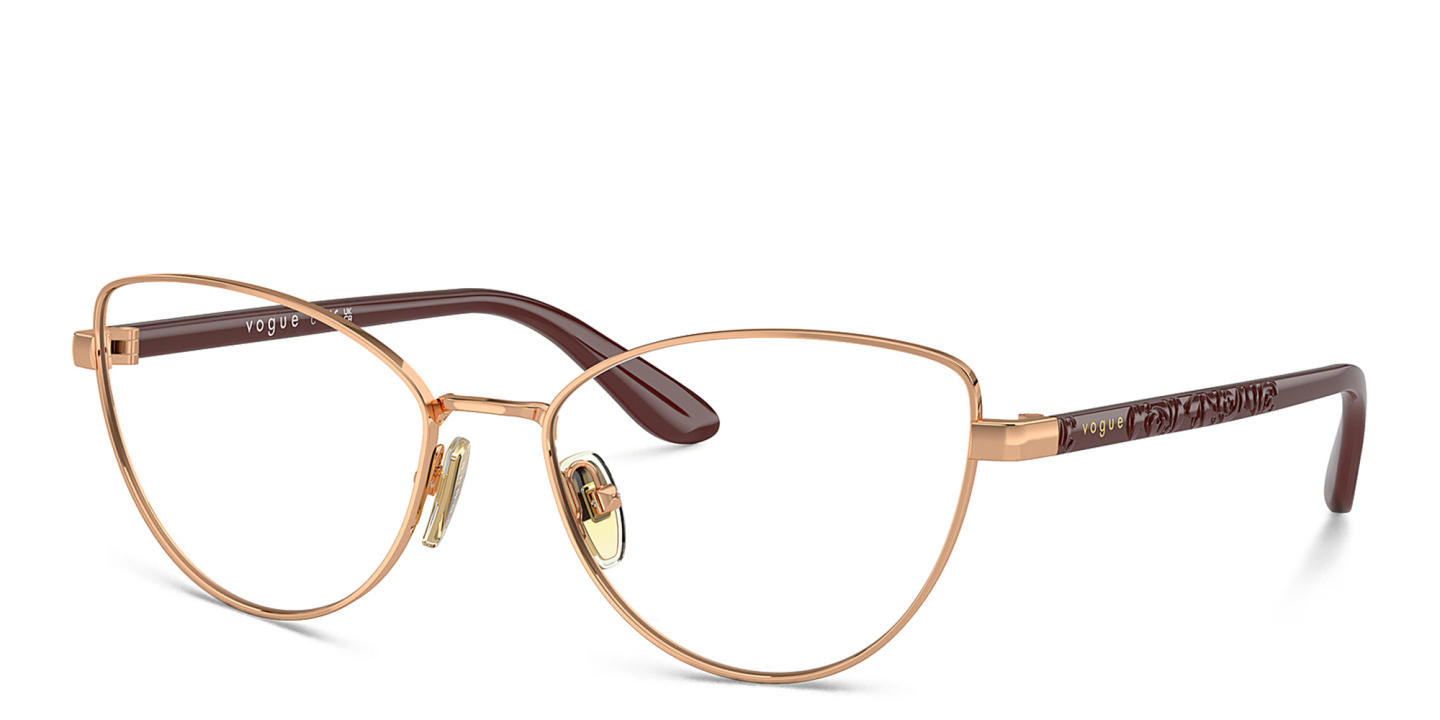 Shop Vogue Eyewear Cat-Eye Eyeglasses in Pale Gold online.