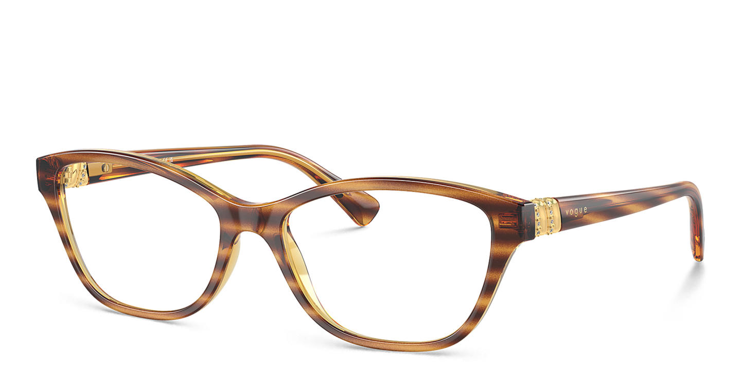 Vogue Eyewear Rectangle Eyeglasses in Havana – Product Photo 1