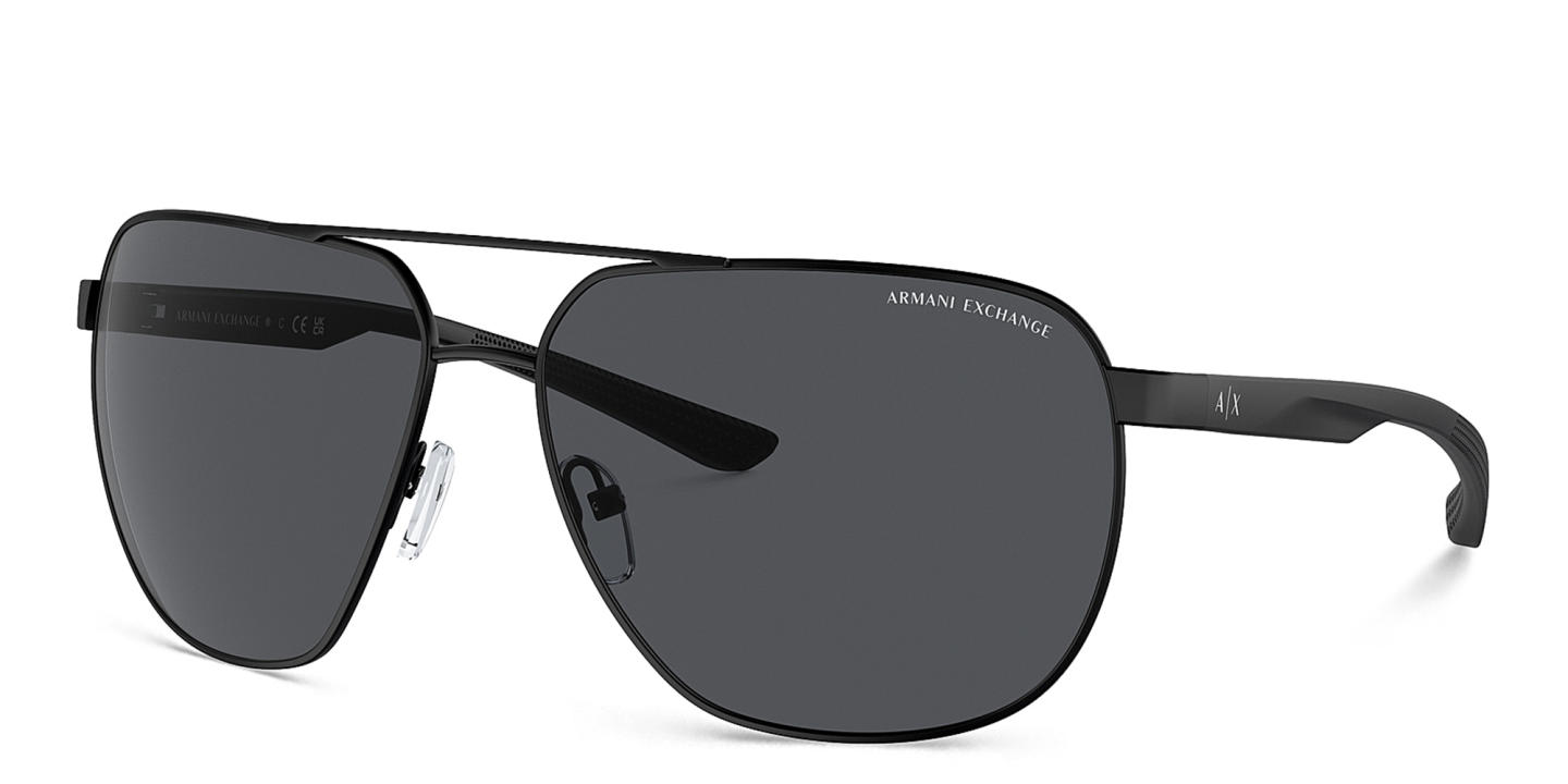Armani Exchange A|X Logo Pilot Sunglasses in Black – Product Photo 1