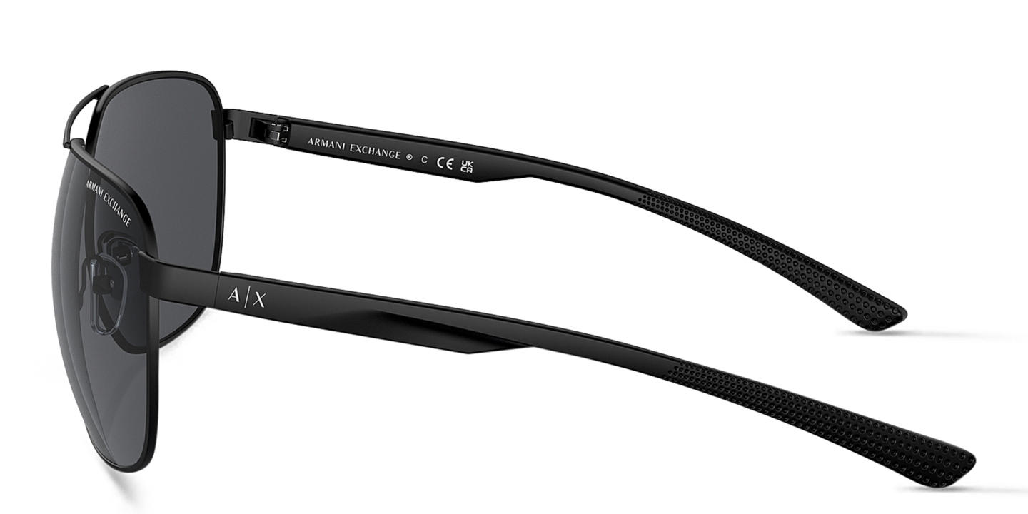 Armani Exchange A|X Logo Pilot Sunglasses in Black – Product Photo 2