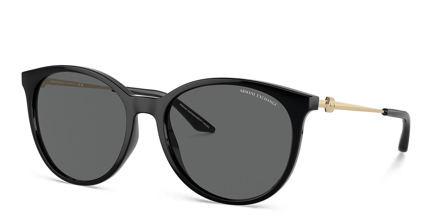 Armani Exchange A|X Logo Cat-Eye Sunglasses in Black – Product Photo 1