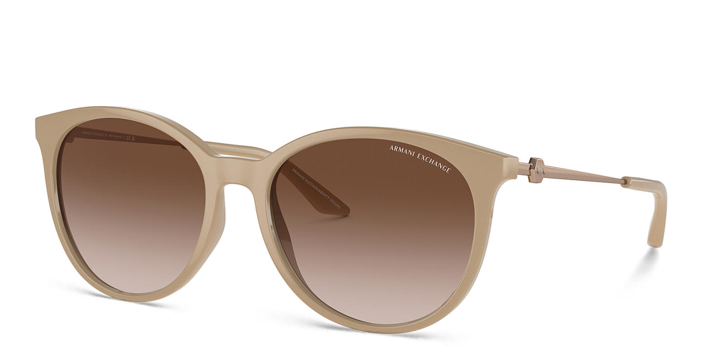 Armani Exchange A|X Logo Cat-Eye Sunglasses in Beige – Product Photo 1