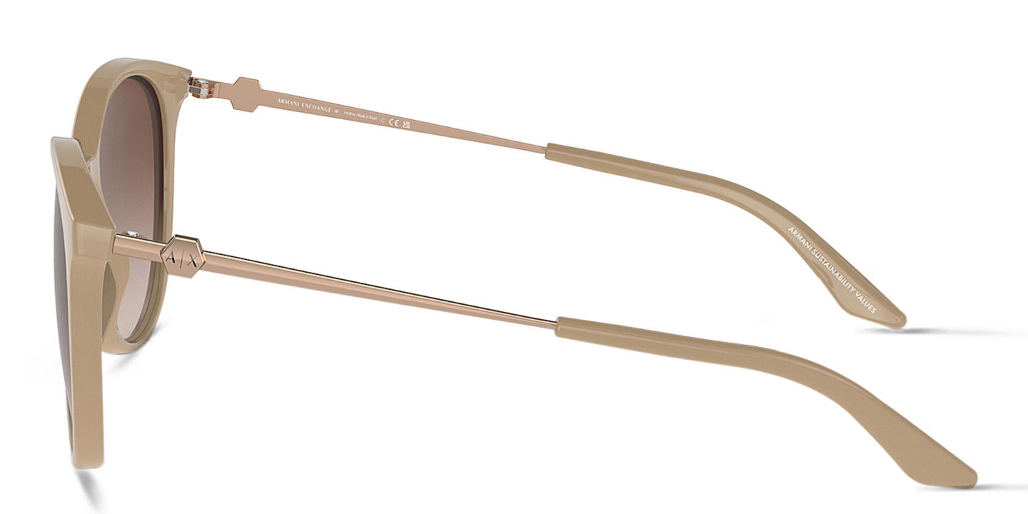 Armani Exchange A|X Logo Cat-Eye Sunglasses in Beige – Product Photo 2