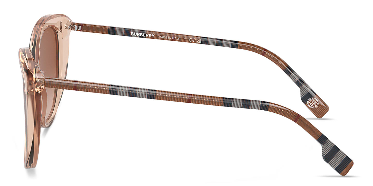 BURBERRY Vintage Check Cat-Eye Sunglasses in Transparent Peach – Product Photo 2