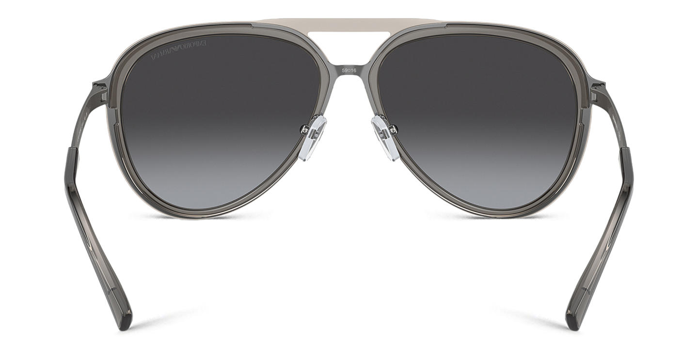 Emporio Armani Pilot Sunglasses in Shiny Transparent Smoke – Product Photo 3